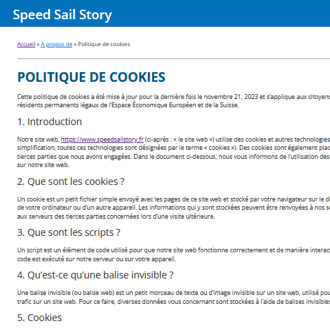 A propos de - Politique des cookies