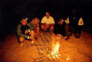 Raid 1994 - Route entre Nouakchott et Rosso - Bivouac a Tiguent